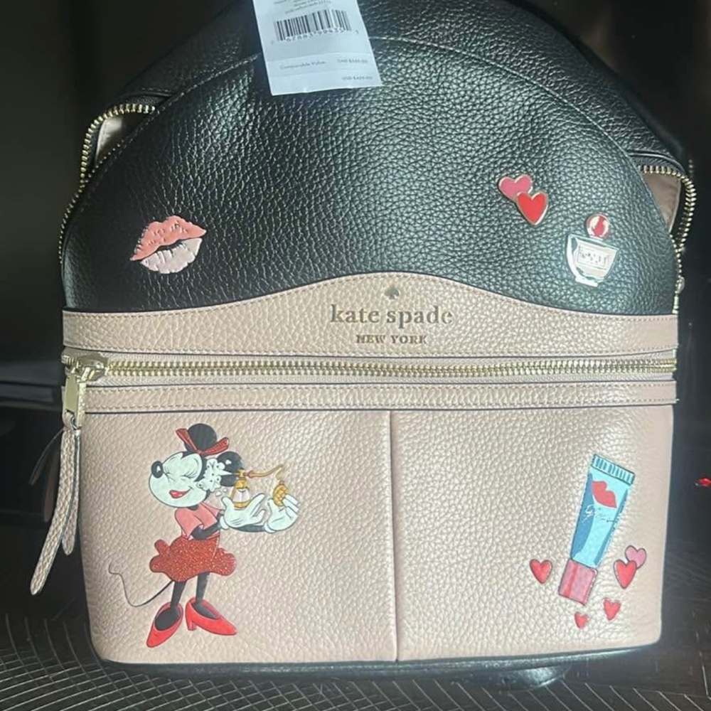 Kate Spade x Disney Minnie Mouse Medium Backpack Bag LIMITED EDITION Pale Vellum - Picture 1 of 3